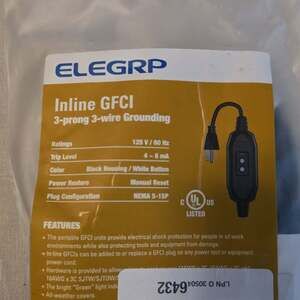 ELEGRP  Inline GFCI Replacement Plug Assembly , 3-Prongs, 3-Wire Grounding